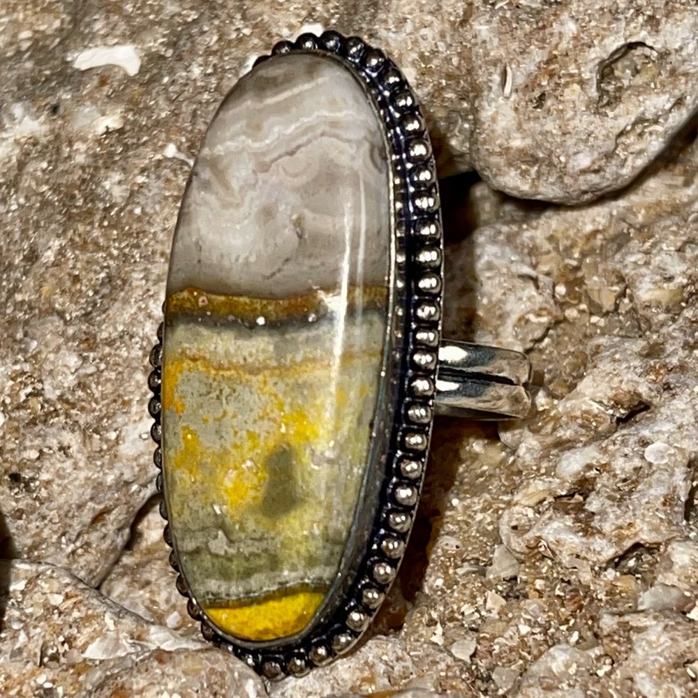 Indonesian Bumblebee Jasper Ring Size 10